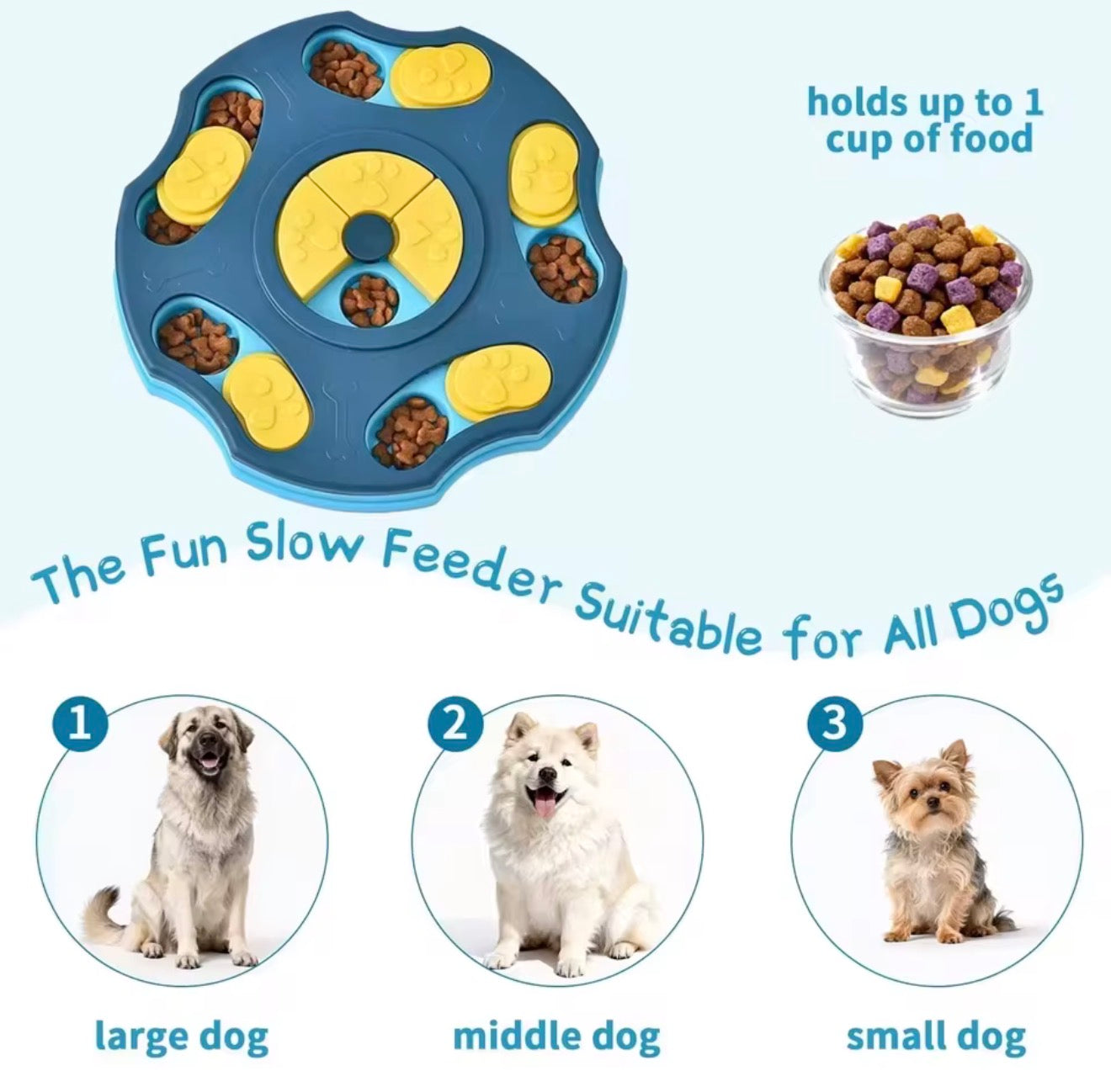 Dog Puzzle Toy Slow Feeder – Interactive Treat Dispenser & Enrichment Bowl for Dogs