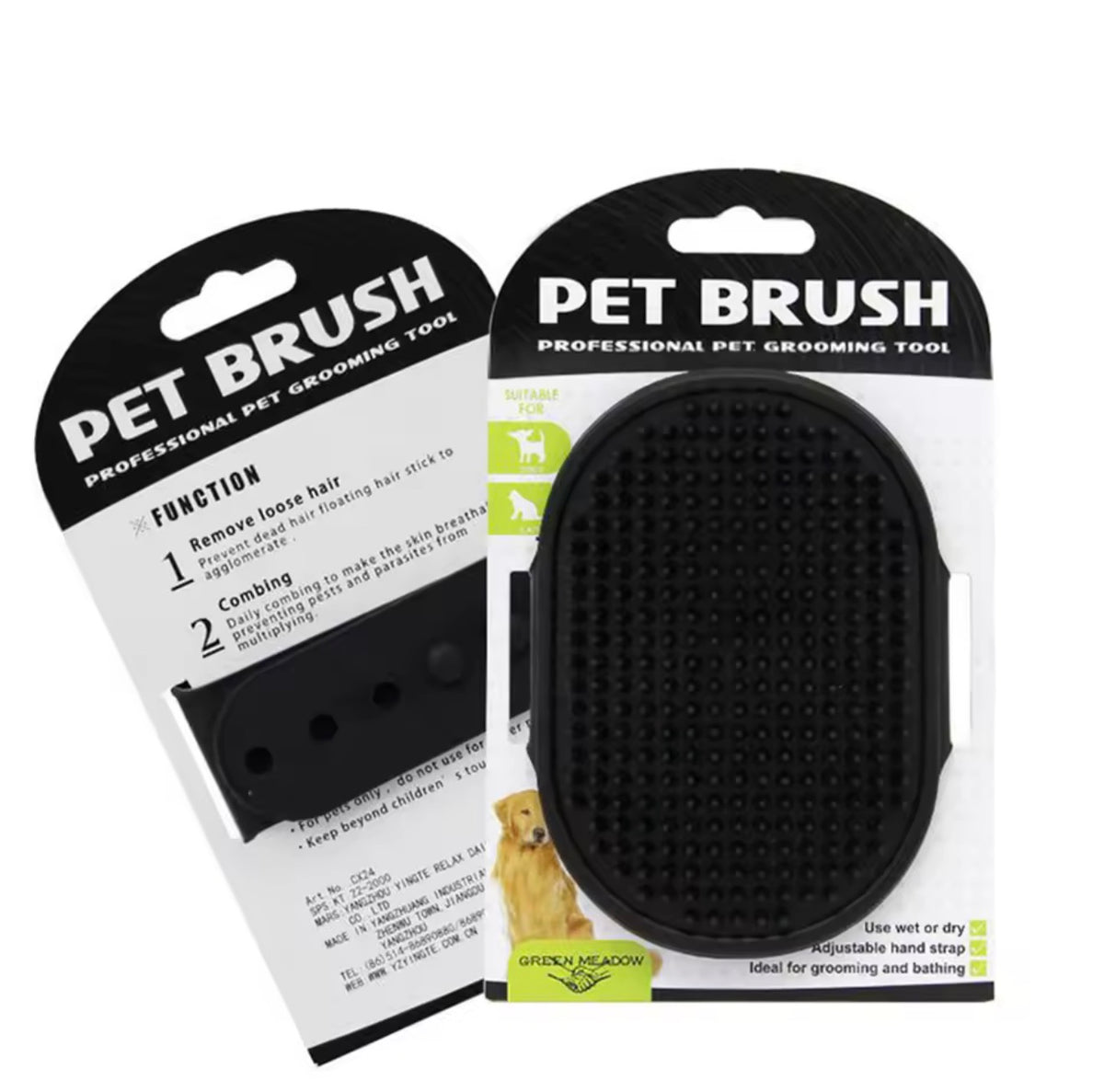 Dog Bath Brush – Silicone Pet Shampoo & Grooming Brush for Dogs & Cats