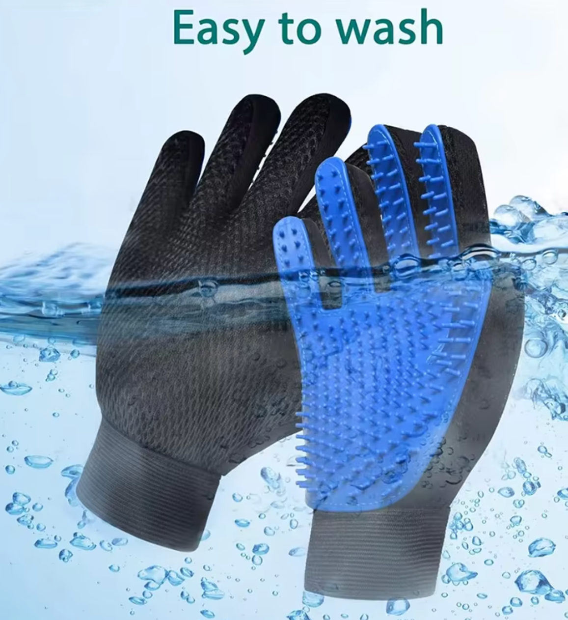 Pet Grooming Gloves – 255 Silicone Tips for Dog & Cat Deshedding, Massage & Bathing