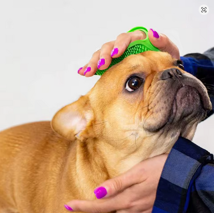 Dog Bath Brush – Silicone Pet Shampoo & Grooming Brush for Dogs & Cats