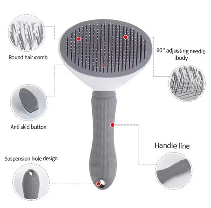 Self Cleaning Dog & Cat Brush – Pet Hair Remover Slicker Brush