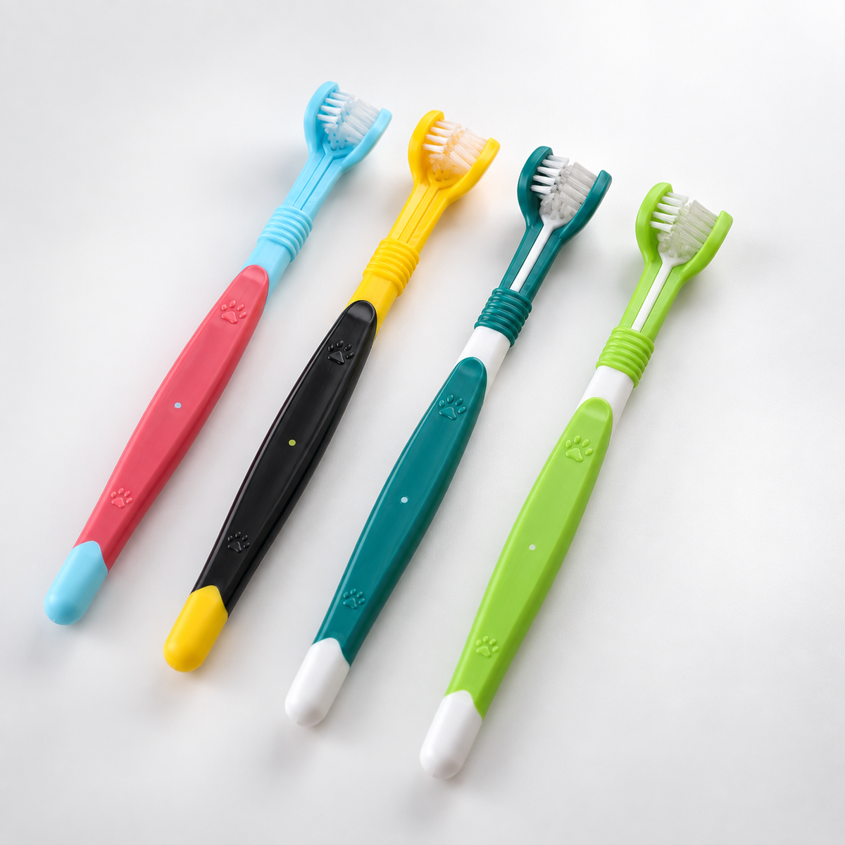 3-Sided Dog Toothbrush for Dogs & Cats – Triple-Head Pet Dental Brush for Teeth Cleaning