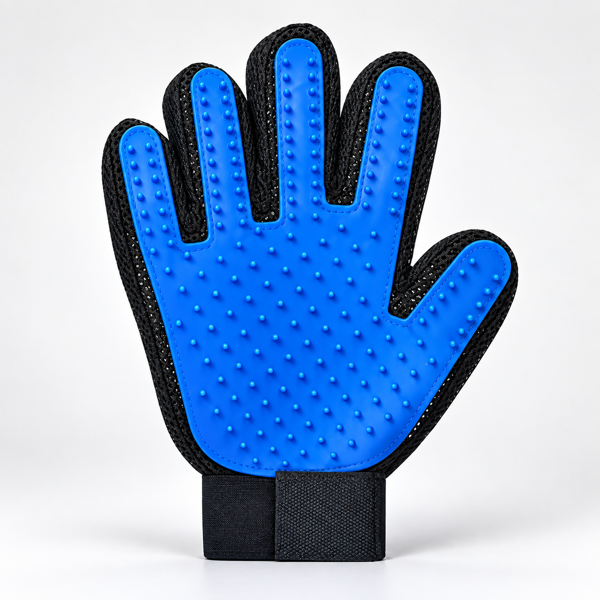 Pet Hair Removal Glove with 255 Silicone Tips for Dogs & Cats, 1 Pair Blue
