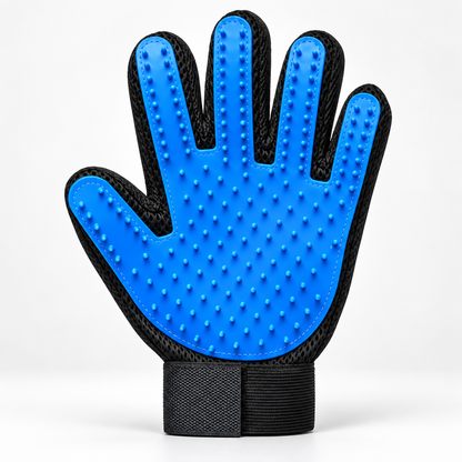 Pet Hair Removal Glove with 255 Silicone Tips for Dogs & Cats, 1 Pair Blue