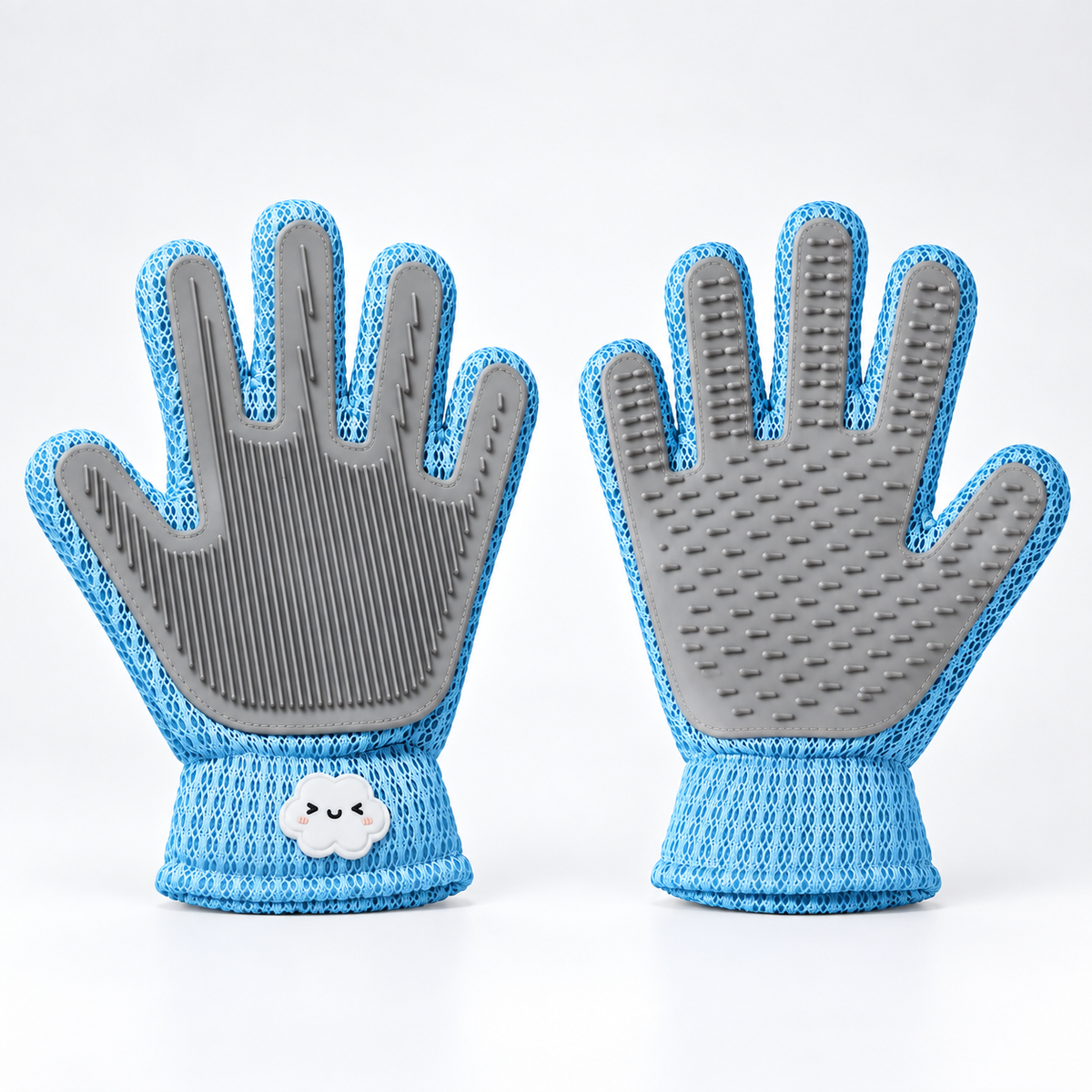 Pet Grooming Glove 2-Sided – Silicone Dog & Cat Hair Remover for Deshedding, Massage & Bathing