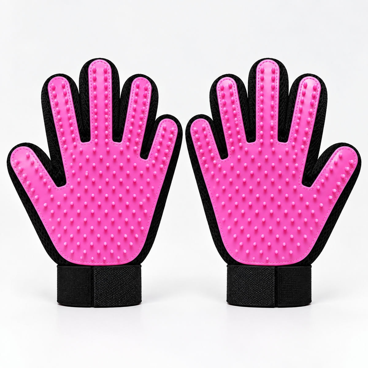 Pet Grooming Gloves – 255 Silicone Tips for Dog & Cat Deshedding, Massage & Bathing