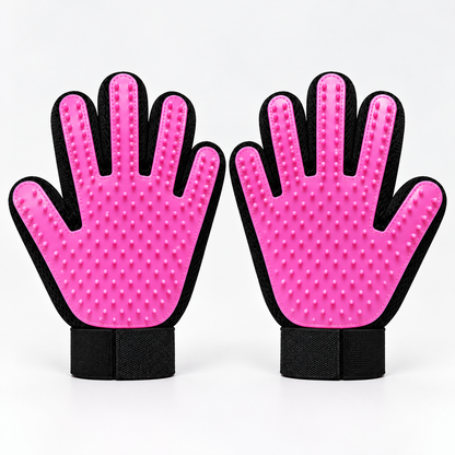 Pet Grooming Gloves – 255 Silicone Tips for Dog & Cat Deshedding, Massage & Bathing