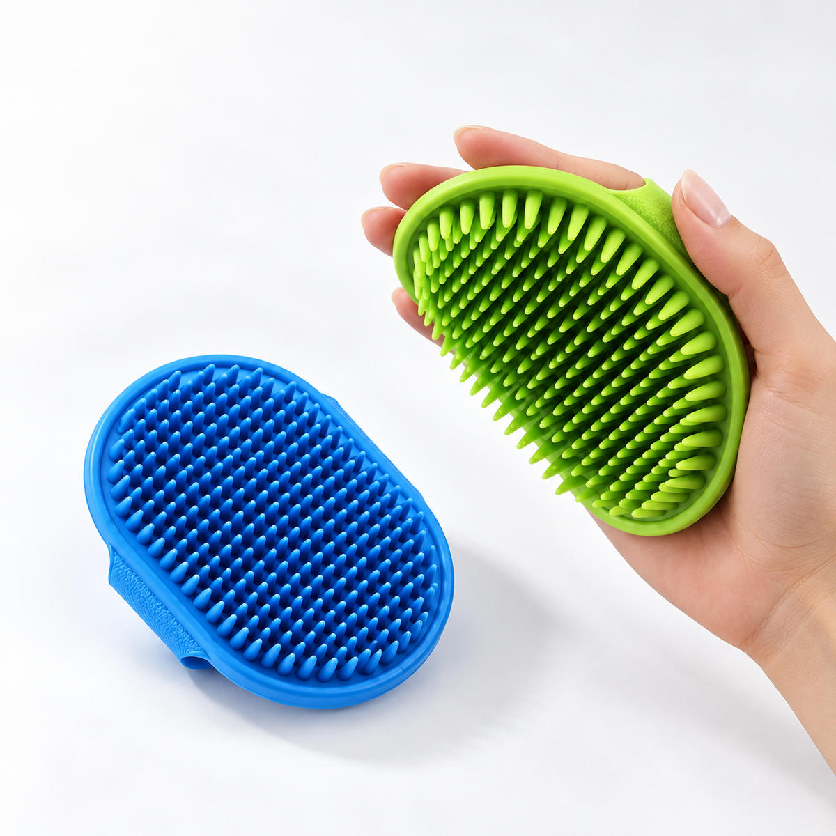 Dog Bath Brush – Silicone Pet Shampoo & Grooming Brush for Dogs & Cats