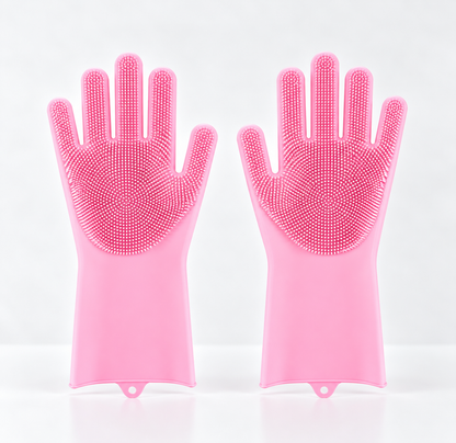 Silicone Pet Grooming Gloves – Dog & Cat Bath Brush, Deshedding & Massage Gloves
