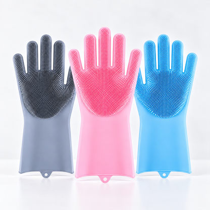 Silicone Pet Grooming Gloves – Dog & Cat Bath Brush, Deshedding & Massage Gloves
