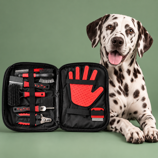 10-in-1 Dog & Cat Grooming Kit – Brushes, Combs, Nail Clippers & Hair Removal Mitt