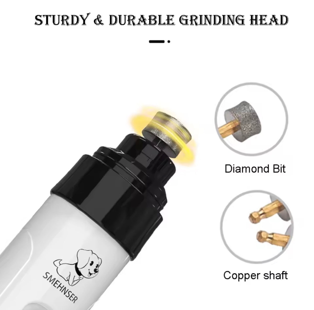 Dog Nail Grinder – USB Rechargeable Pet Nail Trimmer for Dogs & Cats
