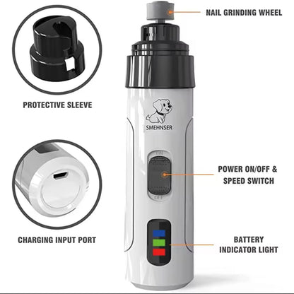 Dog Nail Grinder – USB Rechargeable Pet Nail Trimmer for Dogs & Cats