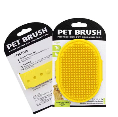 Dog Bath Brush – Silicone Pet Shampoo & Grooming Brush for Dogs & Cats