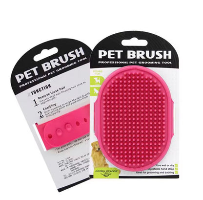 Dog Bath Brush – Silicone Pet Shampoo & Grooming Brush for Dogs & Cats