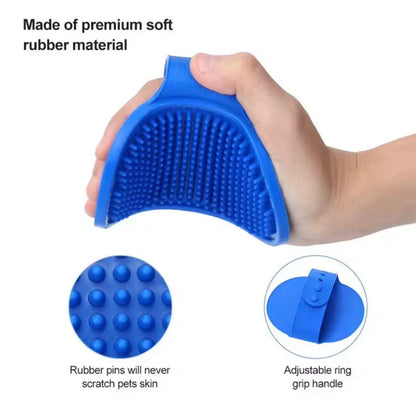Dog Bath Brush – Silicone Pet Shampoo & Grooming Brush for Dogs & Cats
