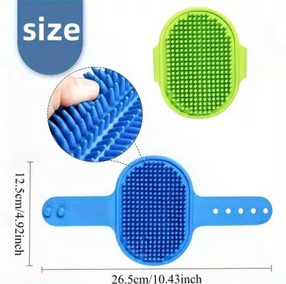 Dog Bath Brush – Silicone Pet Shampoo & Grooming Brush for Dogs & Cats