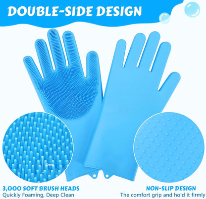 Dog Grooming Gloves – Soft Silicone Bath & Deshedding Gloves for Dogs & Cats