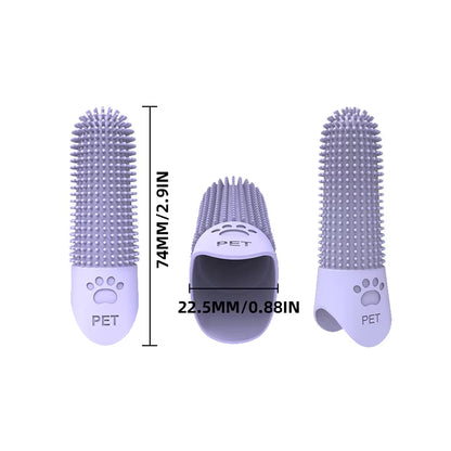 Dog Toothbrush for Dogs & Cats | 360° Silicone Finger Toothbrush | Pet Teeth Cleaning & Gum Care Brush