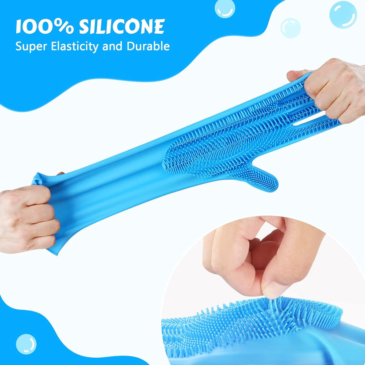 Silicone Pet Grooming Gloves – Dog & Cat Bath Brush, Deshedding & Massage Gloves
