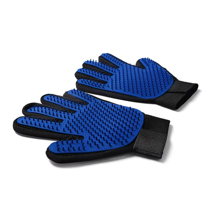 Pet Hair Removal Glove with 255 Silicone Tips for Dogs & Cats, 1 Pair Blue