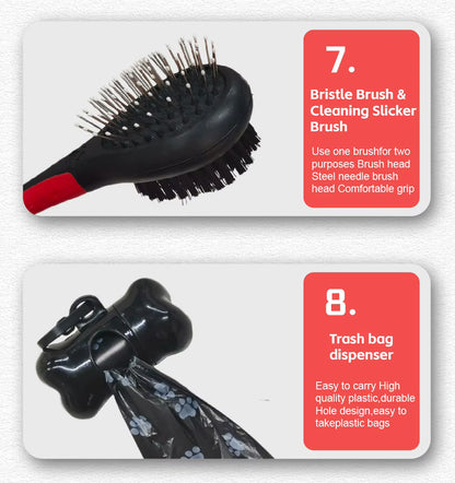 10-in-1 Dog & Cat Grooming Kit – Brushes, Combs, Nail Clippers & Hair Removal Mitt