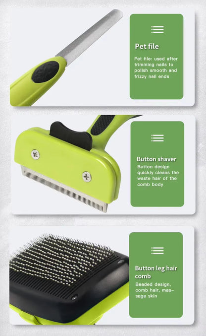 6-Piece Dog Grooming Kit for Dogs & Cats – Deshedding Brush, Dematting Comb, Nail Clippers & File