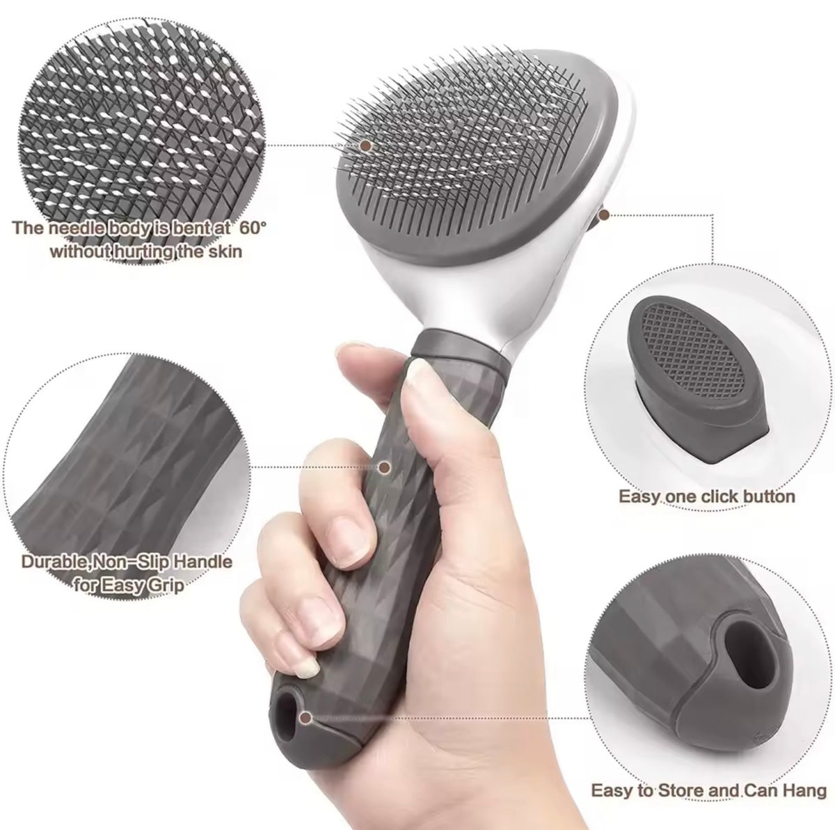 Self Cleaning Dog & Cat Brush – Pet Hair Remover Slicker Brush